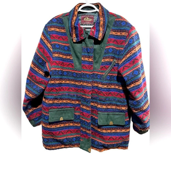 Far West vintage southwestern/Santa Fe style lined jacket oversized M Wool blend - Picture 1 of 9